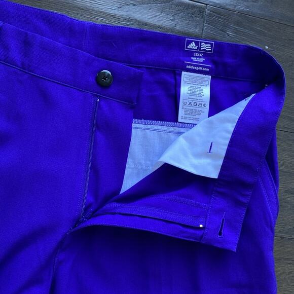 ADIDAS Golf Pant Mens Sz 32 x 32 Purple Flat Front Ripstop - Picture 5 of 8